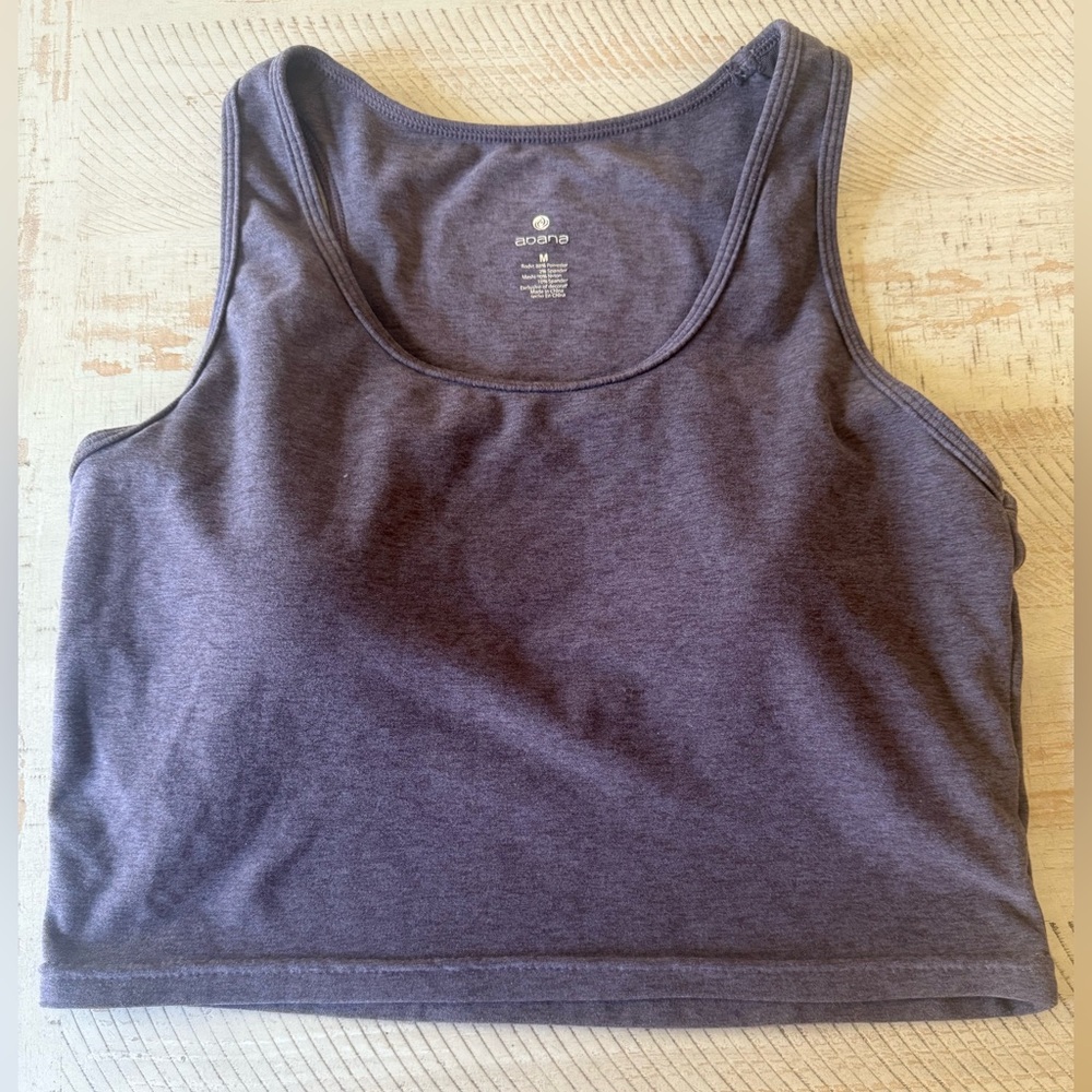 Apana Women's Conscious purple Crop Top With Built In Bra M gym workout